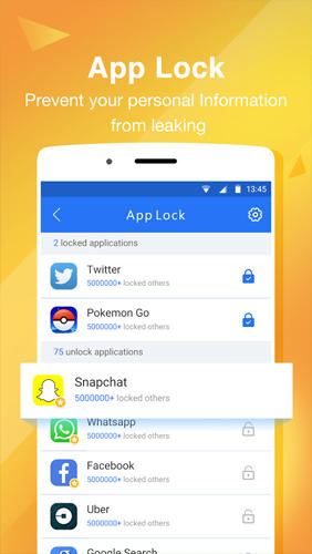 Laden Sie kostenlos CM Locker: Repair privacy risks für Android Herunter. Programme für Smartphones und Tablets.
