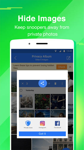 Die App Private Zone: Applock and Hide für Android, Laden Sie kostenlos Programme für Smartphones und Tablets herunter.