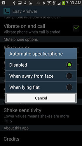 Les captures d'écran du programme Easy answer pour le portable ou la tablette Android.