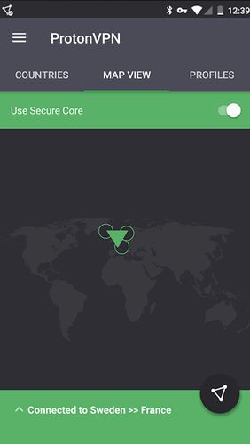 Screenshots des Programms ProtonVPN – Advanced online security for everyone für Android-Smartphones oder Tablets.