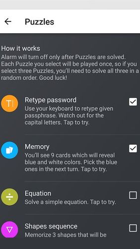 Download Puzzle alarm clock for Android for free. Apps for phones and tablets.
