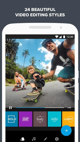 Screenshots of Quik: Video Editor program for Android phone or tablet.