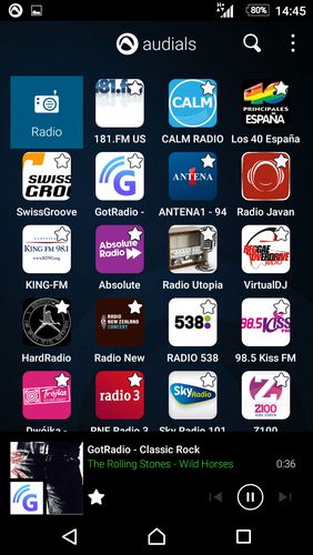 Descargar gratis Audials Radio para Android. Programas para teléfonos y tabletas.