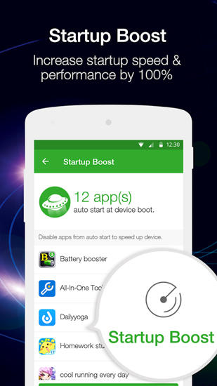 Les captures d'écran du programme Ram Optimizer pour le portable ou la tablette Android.
