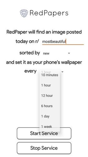 Les captures d'écran du programme RedPapers - Auto wallpapers for reddit pour le portable ou la tablette Android.