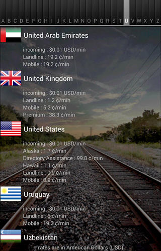 Screenshots of Roam aside program for Android phone or tablet.