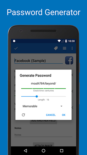 Capturas de tela do programa Safe in cloud password manager em celular ou tablete Android.