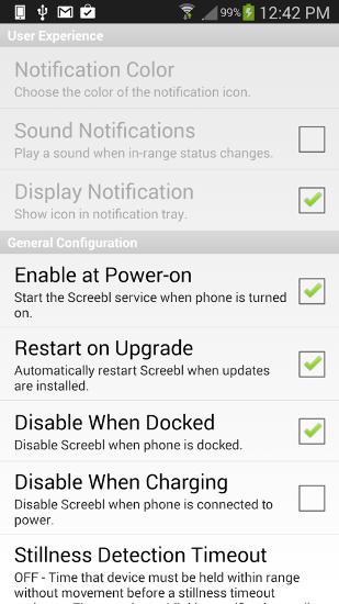 Capturas de pantalla del programa Screebl para teléfono o tableta Android.