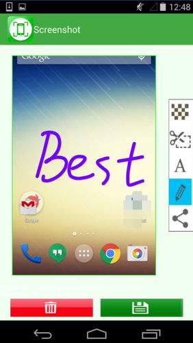 Скріншот програми Screenshot на Андроїд телефон або планшет.