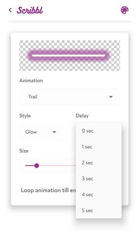 Les captures d'écran du programme Scribbl - Scribble animation effect for your pics pour le portable ou la tablette Android.