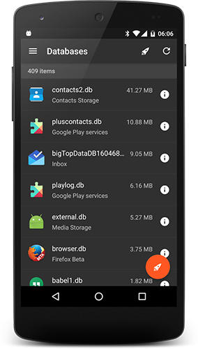 Les captures d'écran du programme SD maid pour le portable ou la tablette Android.