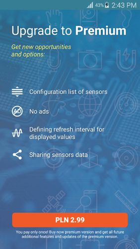 Aplicativo Sensors toolbox para Android, baixar grátis programas para celulares e tablets.