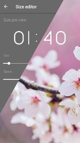 Screenshots des Programms Seven time - Resizable clock für Android-Smartphones oder Tablets.