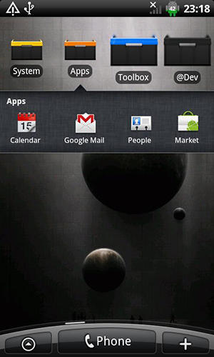 Screenshots of SiMi folder widget program for Android phone or tablet.