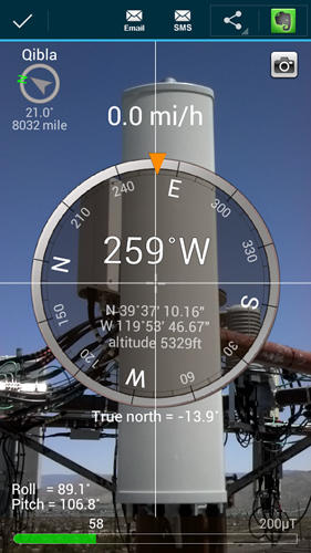 Smart compass的Android应用，下载程序的手机和平板电脑是免费的。