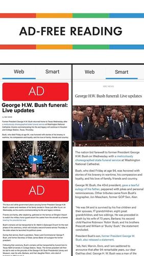Capturas de tela do programa SmartNews: Breaking news headlines em celular ou tablete Android.