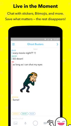 Application Snapchat pour Android, télécharger gratuitement des programmes pour les tablettes et les portables.