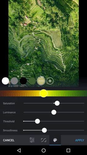 Screenshots des Programms Glitchr für Android-Smartphones oder Tablets.