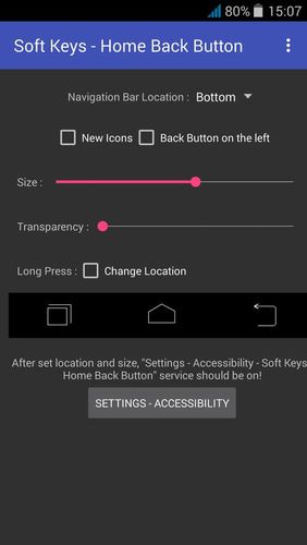 Descargar gratis Soft keys - Home back button para Android. Programas para teléfonos y tabletas.