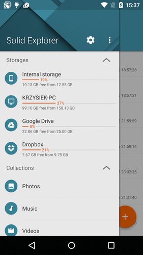 Baixar grátis Solid explorer file manager para Android. Programas para celulares e tablets.