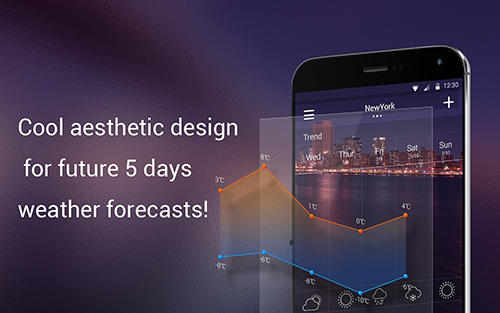 Screenshots des Programms Precise Weather für Android-Smartphones oder Tablets.