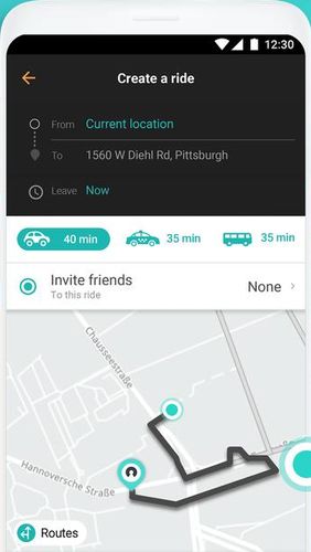 Capturas de tela do programa SoMo - Plan & Commute together em celular ou tablete Android.
