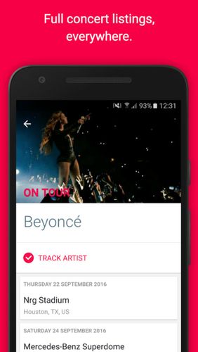 Aplicativo Songkick concerts para Android, baixar grátis programas para celulares e tablets.