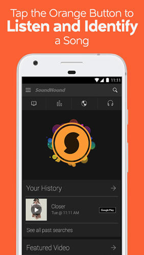 アンドロイド用のアプリSoundHound: Music Search 。タブレットや携帯電話用のプログラムを無料でダウンロード。