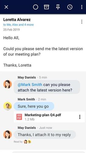 Screenshots of Spark – Email app by Readdle program for Android phone or tablet.