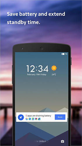 Capturas de tela do programa KISS launcher em celular ou tablete Android.