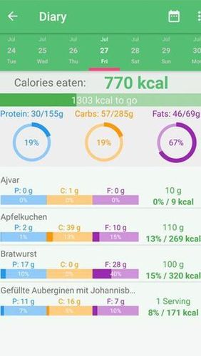Screenshots of SuperFood - Healthy Recipes program for Android phone or tablet.