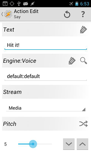 Capturas de pantalla del programa Tasker para teléfono o tableta Android.