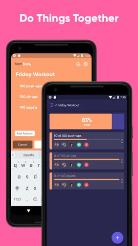 Screenshots of Taskful: The smart to-do list program for Android phone or tablet.