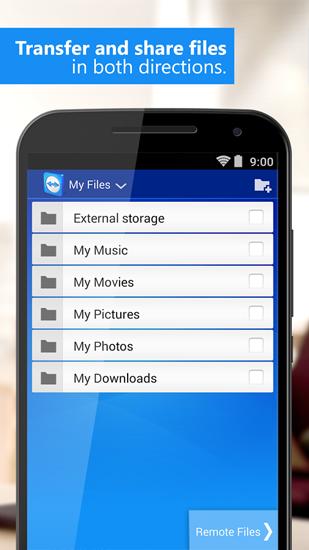Screenshots of TeamViewer program for Android phone or tablet.