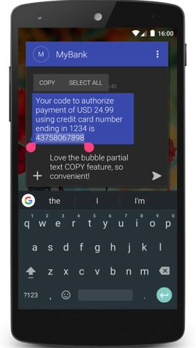 Capturas de pantalla del programa Textra SMS para teléfono o tableta Android.