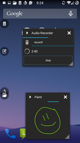 Capturas de tela do programa Voice Changer em celular ou tablete Android.
