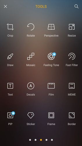 Les captures d'écran du programme Toolwiz photos - Pro editor pour le portable ou la tablette Android.