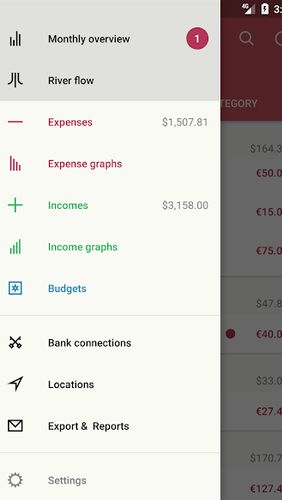 Capturas de pantalla del programa 1Money - Expense tracker, money manager, budget para teléfono o tableta Android.