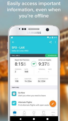 Скріншот програми TripIt: Travel organizer на Андроїд телефон або планшет.