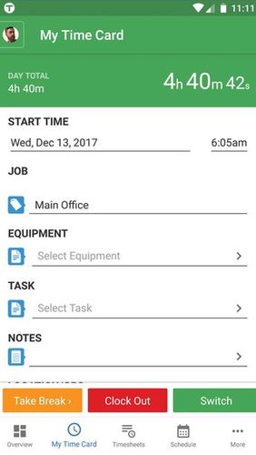 Descargar gratis TSheets - Time tracker para Android. Programas para teléfonos y tabletas.