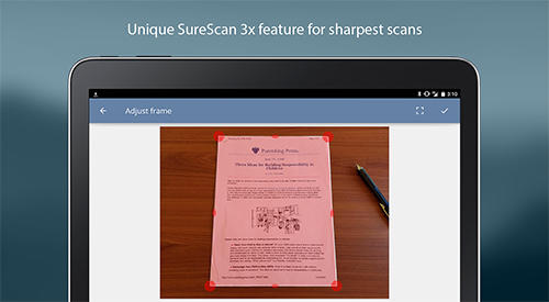 的Android手机或平板电脑TurboScan: Document scanner程序截图。