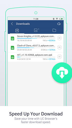 Capturas de pantalla del programa UC Browser: Mini para teléfono o tableta Android.