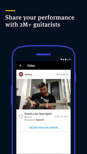 Capturas de tela do programa Ultimate Guitar: Tabs and Chords em celular ou tablete Android.