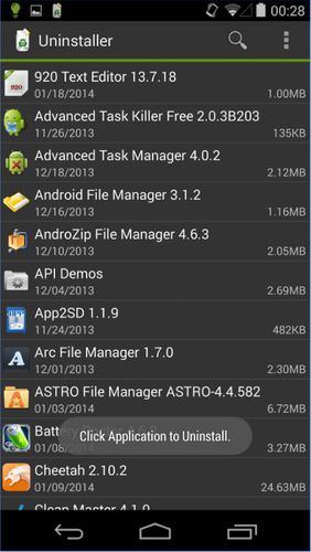 Baixar grátis Uninstaller para Android. Programas para celulares e tablets.