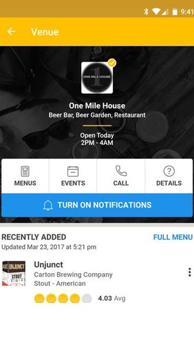Screenshots of Untappd - Discover beer program for Android phone or tablet.