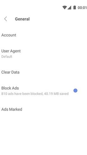 Screenshots des Programms Quark browser - Ad blocker, private, fast download für Android-Smartphones oder Tablets.