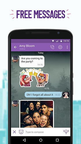 Capturas de tela do programa Viber em celular ou tablete Android.