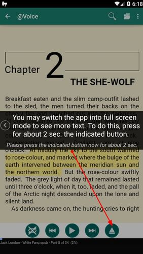 Screenshots of Voice aloud reader program for Android phone or tablet.