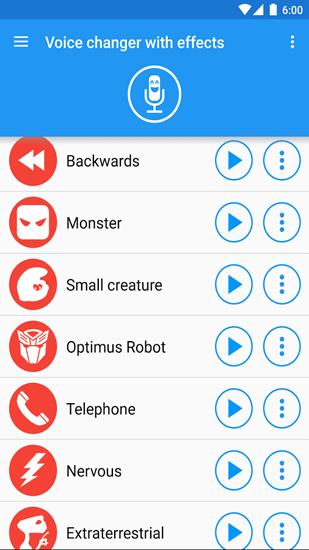 Die App Voice Changer für Android, Laden Sie kostenlos Programme für Smartphones und Tablets herunter.