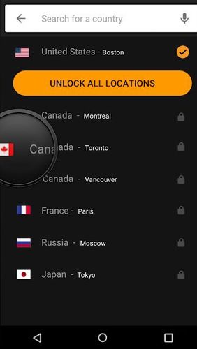 Capturas de tela do programa VPNhub - Secure, private, fast & unlimited VPN em celular ou tablete Android.